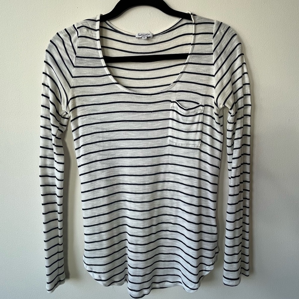 Splendid New Haven Stripe Henley White Size XS
